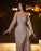 Stunning Long Prom Dress with Half Sleeves and Elegant Train