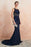 Stunning Navy Blue Jewel Neck Sleeveless Mermaid Prom Dress with Rhinestone Lace and Tassels