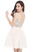 Stunning Strapless Chiffon Short Homecoming Dress Gold Appliques Mini Party Wear Dress For Girls - Prom Dresses