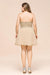 Stunning Strapless Chiffon Short Homecoming Dress Gold Appliques Mini Party Wear Dress For Girls - Prom Dresses