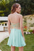 Stunning Strapless Chiffon Short Homecoming Dress Gold Appliques Mini Party Wear Dress For Girls - Prom Dresses