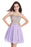 Stunning Strapless Chiffon Short Homecoming Dress Gold Appliques Mini Party Wear Dress For Girls - Lilac / US 2 - Prom Dresses