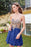 Stunning Strapless Chiffon Short Homecoming Dress Gold Appliques Mini Party Wear Dress For Girls - Royal Blue / US 2 - Prom Dresses