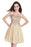 Stunning Strapless Chiffon Short Homecoming Dress Gold Appliques Mini Party Wear Dress For Girls - Prom Dresses