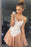 Stylish A-Line Spaghetti Straps Short Homecoming/Prom Dress with White Lace Applique - Prom Dresses