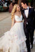 Stylish A-Line Two Piece Spaghetti Tulle Long Prom/Wedding dress with Flowers - Prom Dresses