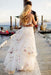 Stylish A-Line Two Piece Spaghetti Tulle Long Prom/Wedding dress with Flowers - Prom Dresses