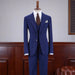Curitis Stylish Dark Blue Plaid Notched Lapel Three Pieces Business Suits