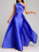 Stylish One-Shoulder Satin Ruched A-Line Prom Dress Long Evening Gown - Prom Dress