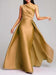 Stylish One-Shoulder Satin Ruched A-Line Prom Dress Long Evening Gown - Prom Dress