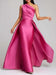 Stylish One-Shoulder Satin Ruched A-Line Prom Dress Long Evening Gown - Prom Dress