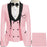 Mitchell Stylish Pink Peaked Lapel Three Pieces Prom Suits
