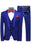 Beau Stylish Royal Blue Shawl Lapel Three Pieces Jacquard Men Suits For Wedding