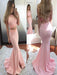 Sweep/Brush Train With Applique Elastic Woven Satin Two Piece Dresses - Prom Dresses