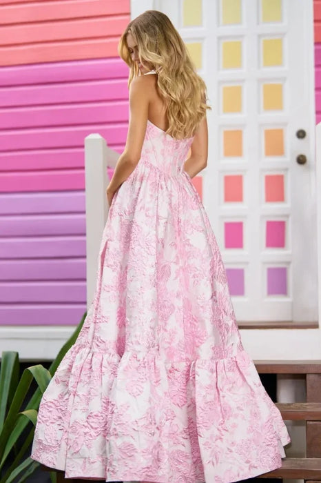 Sweet Pink Strapless Prom Dress, Sleeveless, Long Ball Gown