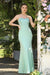 Sweetheart Mermaid Evening Dress Crew Neck Lace Appliques Trumpet Bridesmaid Dress Sleeveless - Prom Dresses