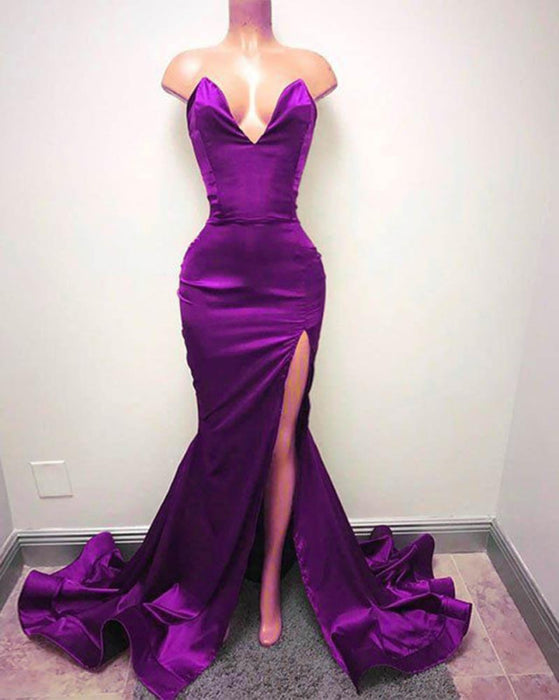 Sweetheart Mermaid Prom Dress With Slit