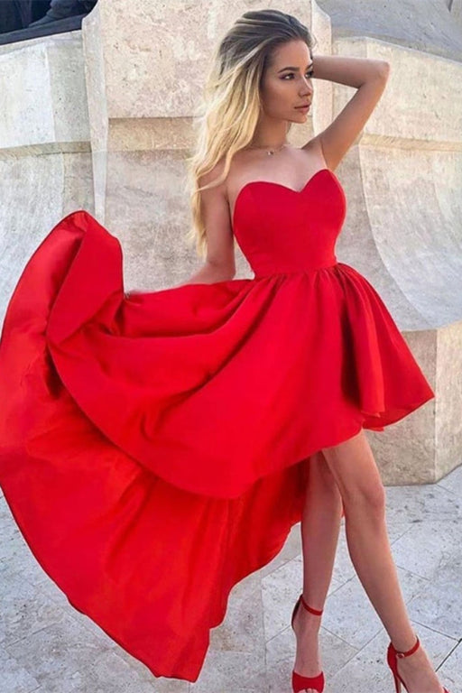 Sweetheart Red Hi-Lo Short Prom Dress