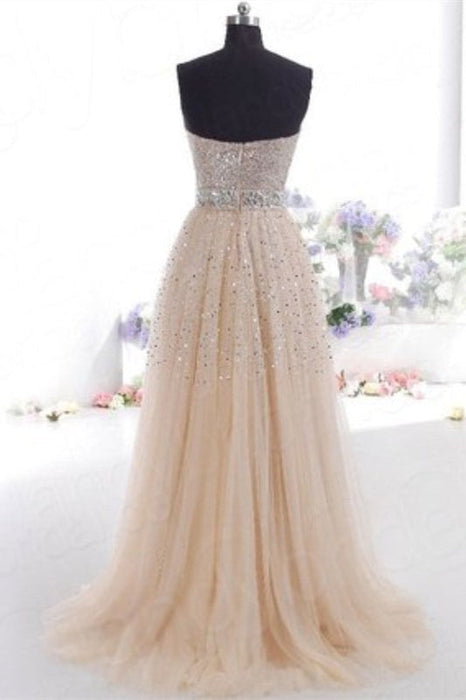 Sweetheart Sequins Long Prom Dress