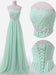 Bridelily Sweetheart Sky Blue Mint Chiffon Prom Dresses Lace Beading Sweep Train Lace-up Back Bridesmaid Dresses - Prom Dresses