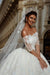 Sweetheart Strapless Long Sleeves Appliques Lace A-Line Ball Gown Wedding Dress