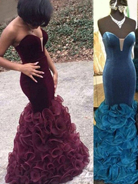 Trumpet/Mermaid Sweetheart Satin Sleeveless Floor-Length Dresses - Prom Dresses