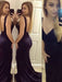 Trumpet/Mermaid V-Neck Sleeveless Sweep/Brush Train Jersey Dresses - Prom Dresses