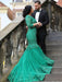 Trumpet/Mermaid V-neck Tulle Applique 3/4 Sleeves Sweep/Brush Train Plus Size Dresses - Prom Dresses