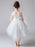 Flower Girl Dresses Jewel Neck Tulle Sleeveless Princess High Low Knee Length Embroidered Kids Social Party Dresses