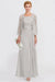 Two Pieces Chiffon Mother of the Bride Dresses Silver Lace AppliquesWedding Wear Outfits - Prom Dresses