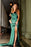 V-Neck Mermaid Evening Dress With Split in Dark Green