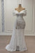 V-Neck Off-the-Shoulder Beaded Lace Side Split Wedding Dress