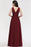 Bridelily Burgundy Long V-Neck Sleeveless Chiffon Bridesmaid Dress Online