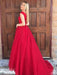 V-Neck Sleeveless Sweep/Brush A-line Train With Applique Tulle Dresses - Prom Dresses