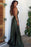 V-Neck Slit Prom Dress Spaghetti-Straps