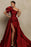 Vintage Burgundy One-Shoulder Mermaid Prom Dress with Slit