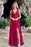 Vintage Red V-Neck Long Prom Dress with Split and Appliqu¨¦s