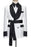 Sean Simple White Double Breasted Jacquard Wedding Suits With Black Shawl Lapel