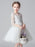 White Flower Girl Dresses Jewel Neck 3/4 Length Sleeves Cut Out Formal Kids Pageant Dresses