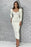 White Jewel Long Sleeve Sequined Prom Dress