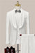 Logan White Shawl Lapel Three Pieces Close Fitting Wedding Suits