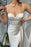 White Spaghetti-Strap Mermaid Prom Dress with Ruffles