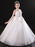 White Flower Girl Dresses Jewel Neck Sleeveless Floor-Length Tulle Princess Dress Pleated Kids Party Dresses