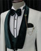 Fashion Cool White Velvet Shawl Lapel Three Pieces Wedding Suits