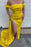 Yellow Off-the-Shoulder Mermaid Prom Dress with Split and Beads