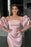 Pink Strapless Mermaid Prom Dress - Long Split with Detachable Sleeves