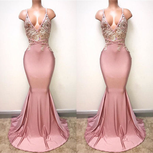 Mermaid Prom Gown with Delicate Lace Details and Spaghetti Straps