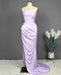 Chic Blue Charmeuse Prom Dress with Sleeveless Design and High Side Slit