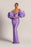 Purple Mermaid Prom Dress with Bubble Sleeves and Long Sleeves