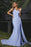 Ruffled One Shoulder Long Sleeveless Mermaid Dress with Trail